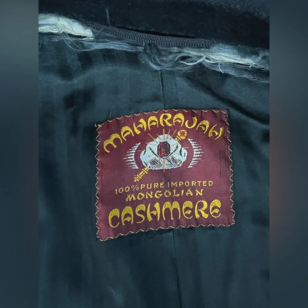 Vintage 1950s Schlesinger’s NY 100% Black Mongolian Cashmere 3 Button Overcoat